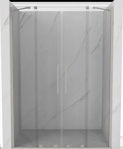 MEXEN/S Velar Duo posuvné sprchové dveře 150, transparent, nikl kartáčovaný 871-150-000-02-97