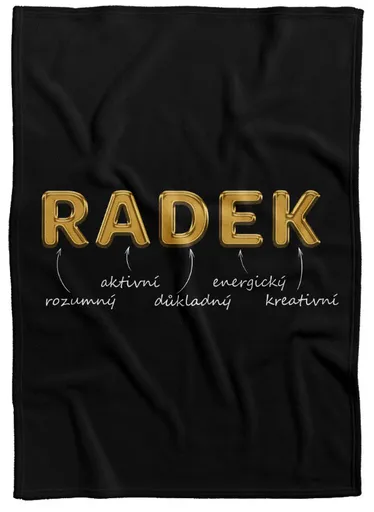 Deka Mužská jména – GOLD (Jméno: Radek, Podšití beránkem: NE)