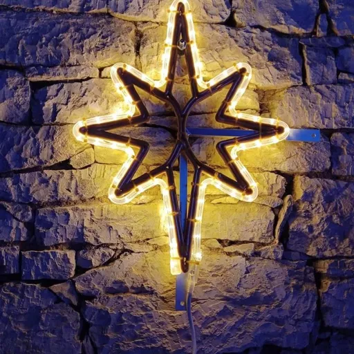 DecoLED LED světelná hvězda, závěsná 3D tisk, 80x104 cm, teple bílá