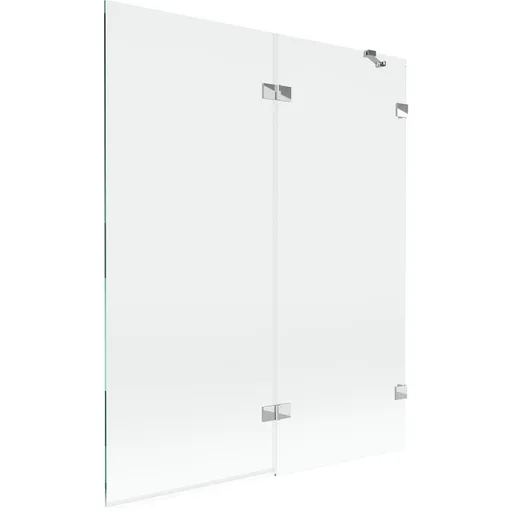 MEXEN/S Lunar vanová zástěna 2-křídlová pravá 140 x 150, transparent, chrom 897-140-100-01-00-P