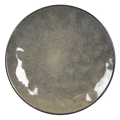 Šedo-zelený kameninový dezertní talíř - Ø 21cm 6CEDP0100