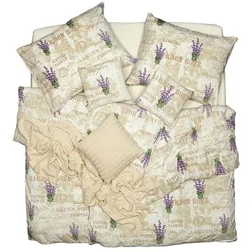 SCANquilt povlečení VELUR lavender smetanovofialová (32164)