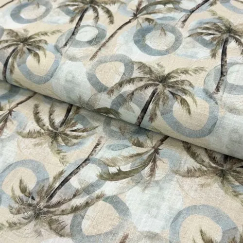 Viskóza se lnem Palm tree digital print