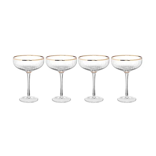 GOLDEN TWENTIES Sada sklenic na šampaňské 400 ml 4 ks