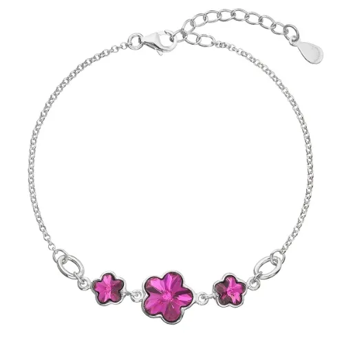 Evolution Group - Pavona Stříbrný náramek s fuchsiovými krystaly Swarovski 33112.3 fuchsia