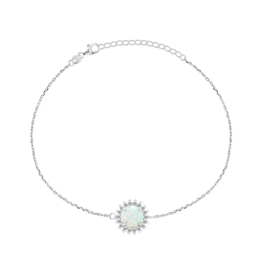 Brilio Silver Půvabný náramek se syntetickým opálem BRC37W