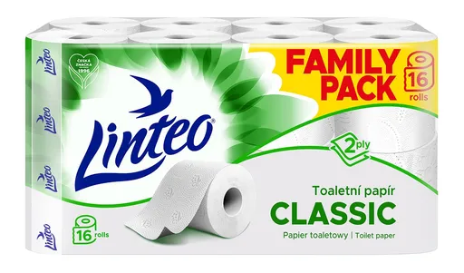 Linteo Toaletní papír 2vrstvý bílý 15 metrů 16 rolí