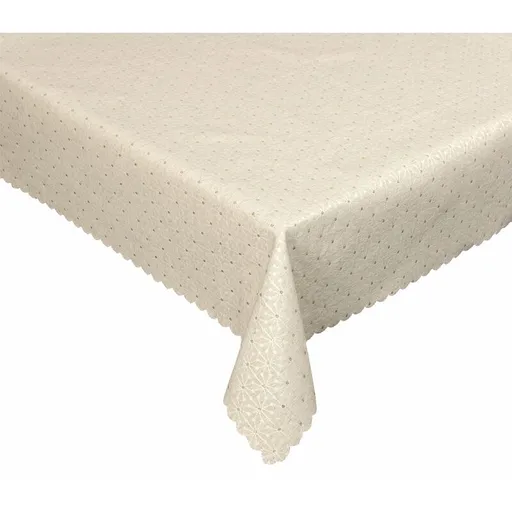 Ubrus gobelinový vánoční, Malé vločky a zlaté tečky , béžový 78 x 78 cm