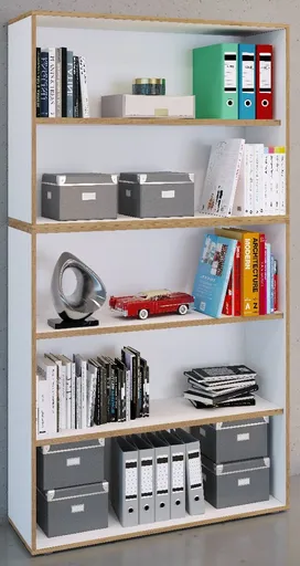 VCM 5dílná kancelářská police „Salia“ B100, bílá