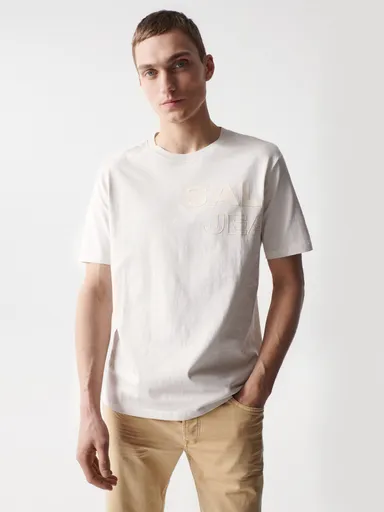 Salsa Jeans pánské krémové tričko 127319 XL