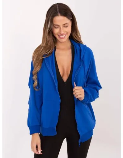 Kobaltová mikina basic z bavlny