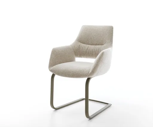 Jídelní židle Yago-Flex s područkami látka Měkký béžová jídelní