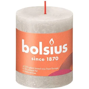 BOLSIUS rustikální svíčka šedý písok 80 × 68 mm (8717847148018)