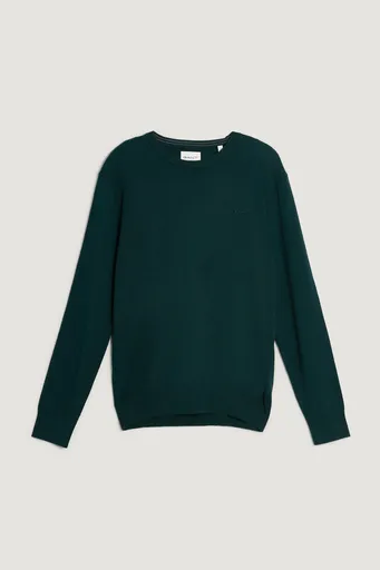 SVETR GANT COTTON CASHMERE C-NECK TARTAN GREEN