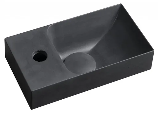 SAPHO PICCOLINO betonové umývátko 30,8x17cm, baterie vlevo, antracit mat PK30016