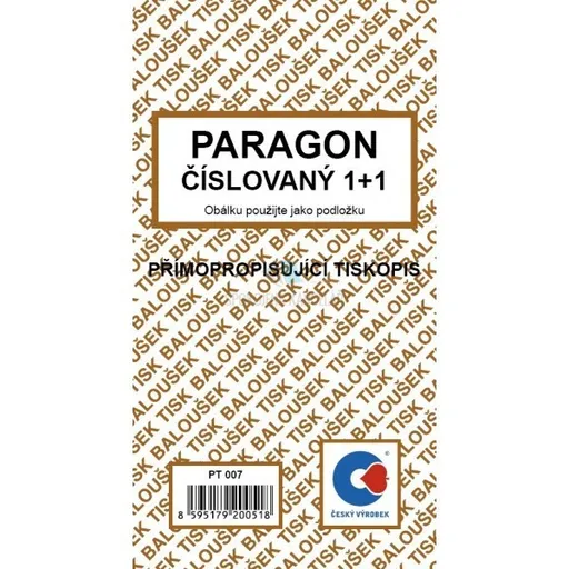 Tiskopis Paragon 8x15cm samopropis číslovaný 50 listů BALOUŠEK