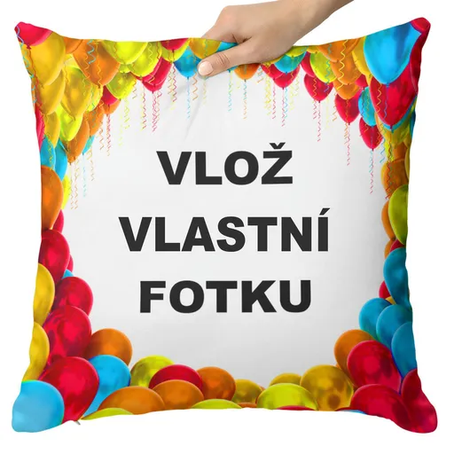 Polštář balónky z fotky 55x55cm