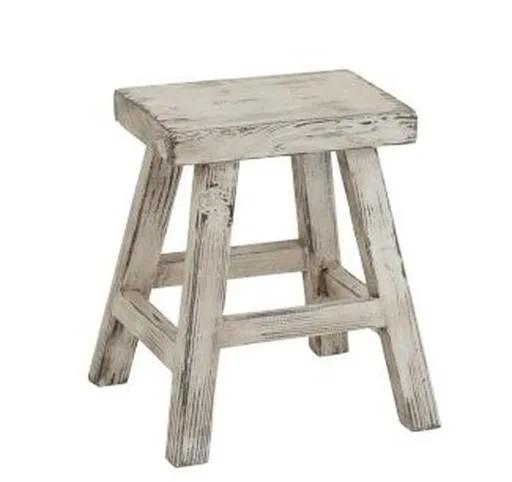 Dřevěná bílá stolička Ibiza - 40*37*45cm 1169