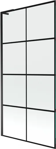 MEXEN/S Next L vanová zástěna FIX 90 x 150, černá vzor, černá 895-090-000-03-77-70