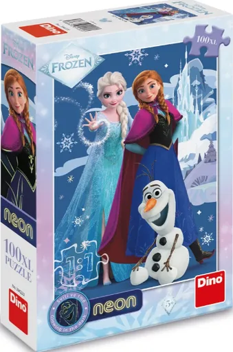 Puzzle Frozen: Kouzelné sestry 100 xl dílků neon