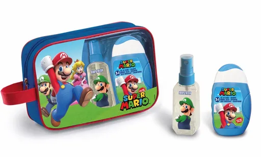 EP Line Super Mario - tělový sprej 90 ml + pěna do koupele a šampon 2v1 110 ml + toaletní taška