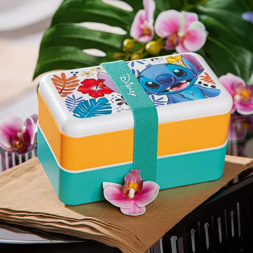 Egan Svačinový box Stitch, dvoupatrový s příborem