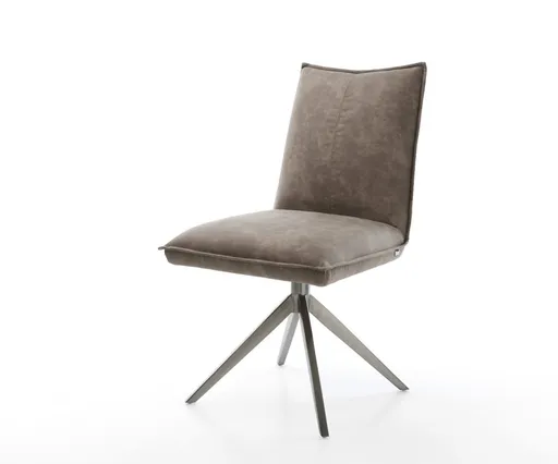 Otočná židle Lelio-Flex mikrovlákno taupe vintage křížový rám