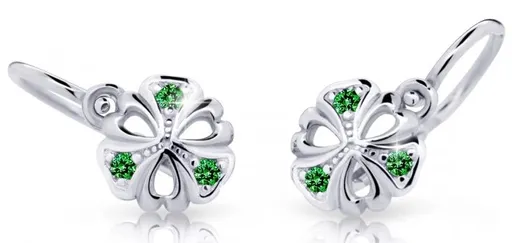 Cutie Jewellery Dětské náušnice z bílého zlata C2230-10-X-2 zelená