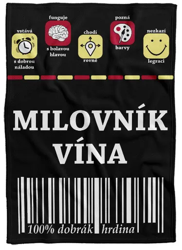 Deka 100% Milovník vína (Podšití beránkem: NE)