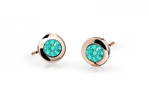 Cutie Jewellery Dětské náušnice z růžového zlata C1537-30-X-4 světle zelená