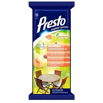 PRESTO čisticí utěrky na zahradní nábytek 2v1 broskev