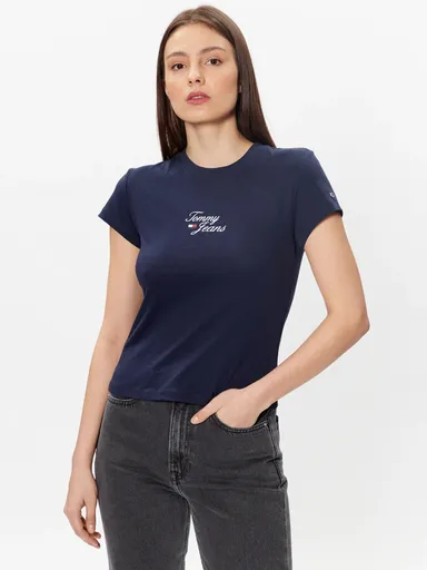 Tommy Jeans dámské tmavě modré tričko DW0DW15441 XL