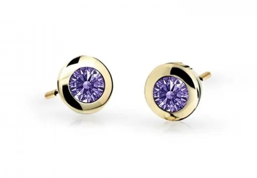 Cutie Jewellery Zlaté dětské náušnice C1537-30-X-1 fialová