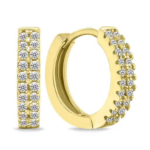 Brilio Silver Nádherné pozlacené kruhy se zirkony EA703Y