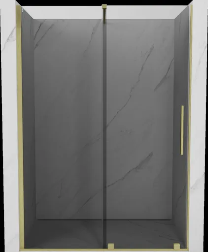 MEXEN/S Velar posuvné sprchové dveře 160, grafit, zlatá kartáčovaná 871-160-000-41-55