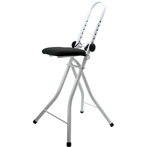 MSV Skládací židle na žehlení nastavitelná 43 x 62 x 97 cm, bílá