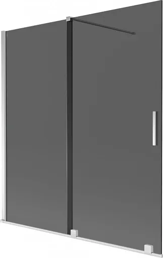 MEXEN/S Velar dvoukřídlá posuvná vanová zástěna 150 x 150, grafit, chrom 896-150-000-41-01
