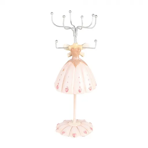 Růžový stojánek na šperky šaty Princess - Ø  7*19 cm 65877