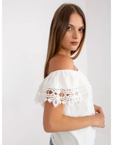 Dámská halenka s krátkými rukávy pruhovaná LINES bílá