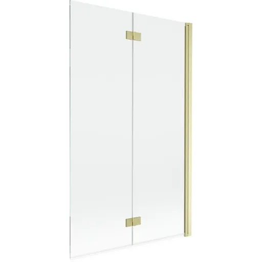 MEXEN MIST vanová zástěna 110x150 cm 6mm 2-s, zlatá kartáčovaná, čirá, pravá 8A9-110-002-55-00-P