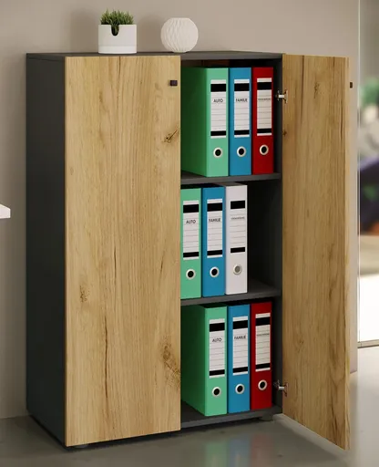 VCM Kancelářská skříň Lona XL s otočnými dvířky, antracitová