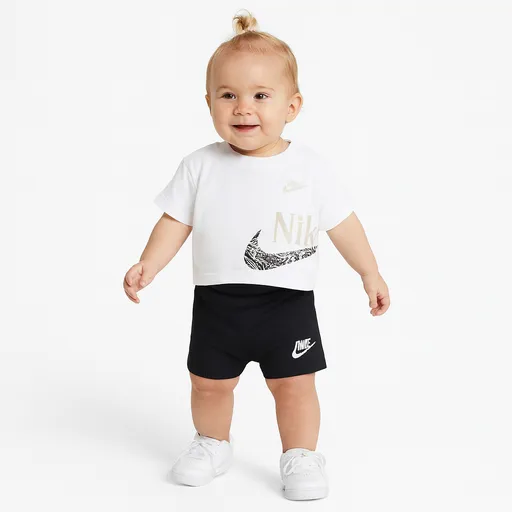 Nike kids girl wild flower boxy tee short 12m