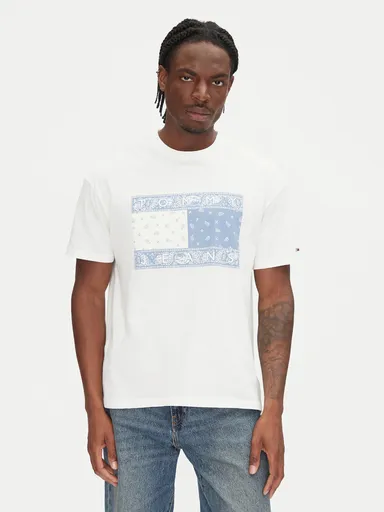 Tommy Jeans pánské bílé tričko s potiskem DM0DM20810 M