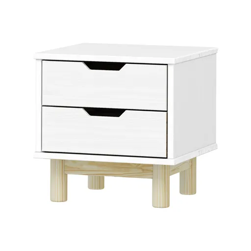 Noční stolek 2 zásuvky BONITO 2 bílý lak