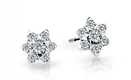 Cutie Jewellery Půvabné dětské náušnice z bílého zlata C2152-30-X-2 bílá