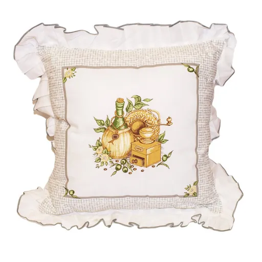 Polštář Medi s volanem šedá, 40 x 40 cm