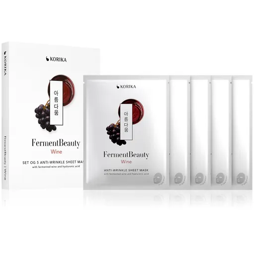 KORIKA Sada anti-aging plátýnkových masek FermentBeauty Wine 5 × 20 g