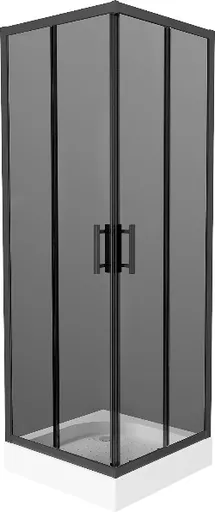 MEXEN/S Rio sprchový kout čtverec 70 x 70, grafit, černý + vanička Rio včetně výpustě 860-080-080-70-40-4510 860-070-070-70-40-4510