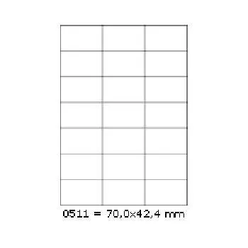 Samolepicí etikety 70 x 42,4 mm, 21 etiket, A4, 100 listů