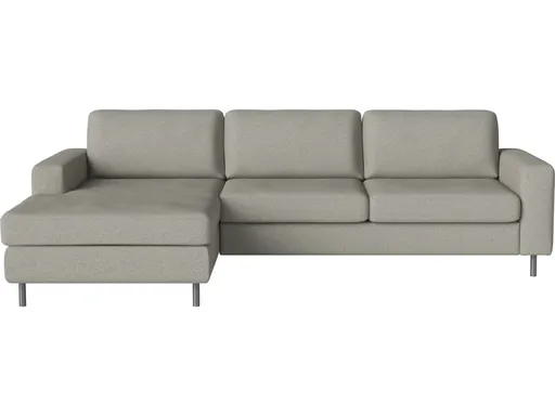Pohovka Scandinavia 3 místná s lenoškou vlevo, více variant - Bolia Látka: kolekce Vilme | barva - světle šedá, Nožičky: nerezová ocel 15 cm